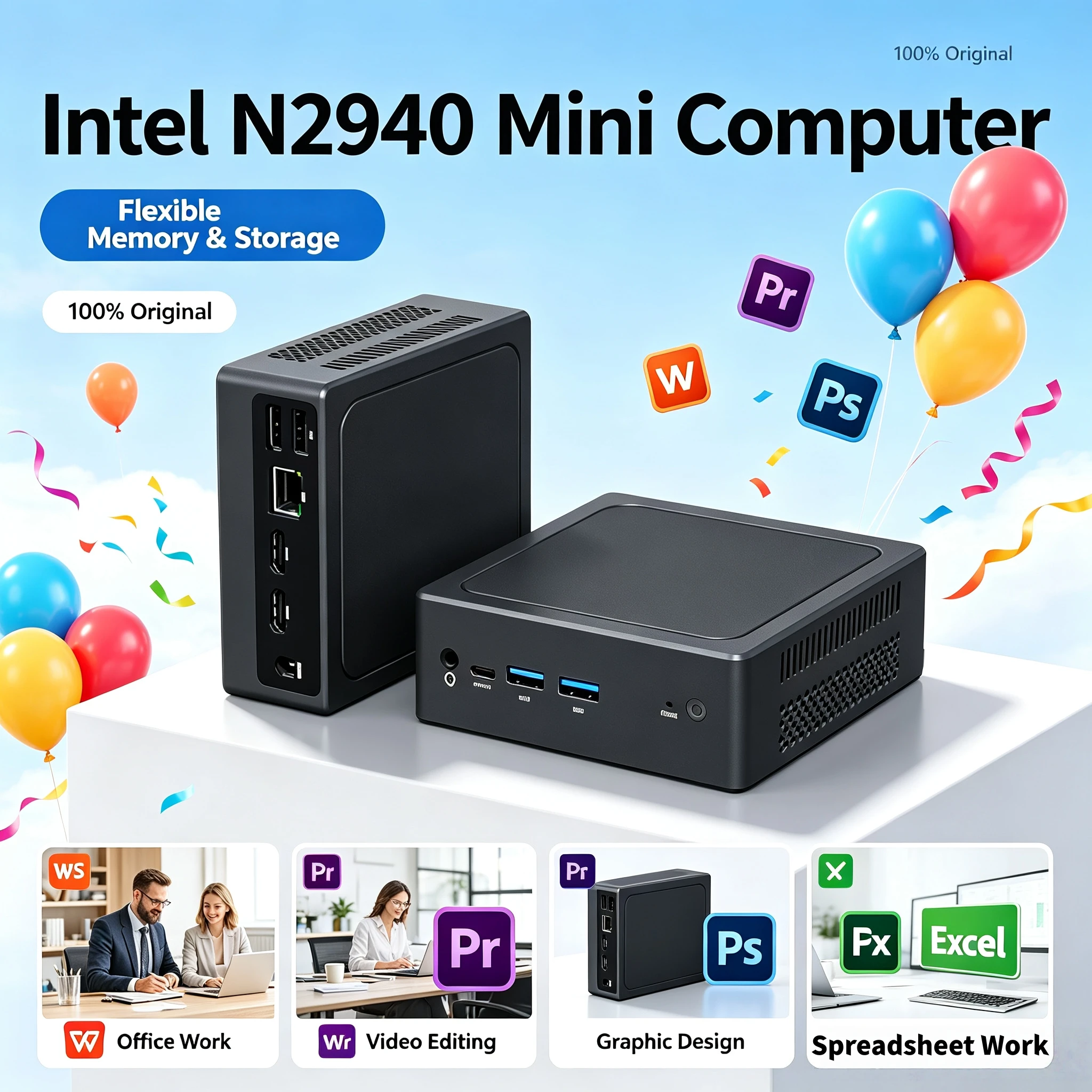 intel-n2940-8gb-16gb-ram-mini-pc-128gb-256gb-512gb-m2-2280-ddr3-4c4t-portable-high-performance-desktop-unit-system-drive