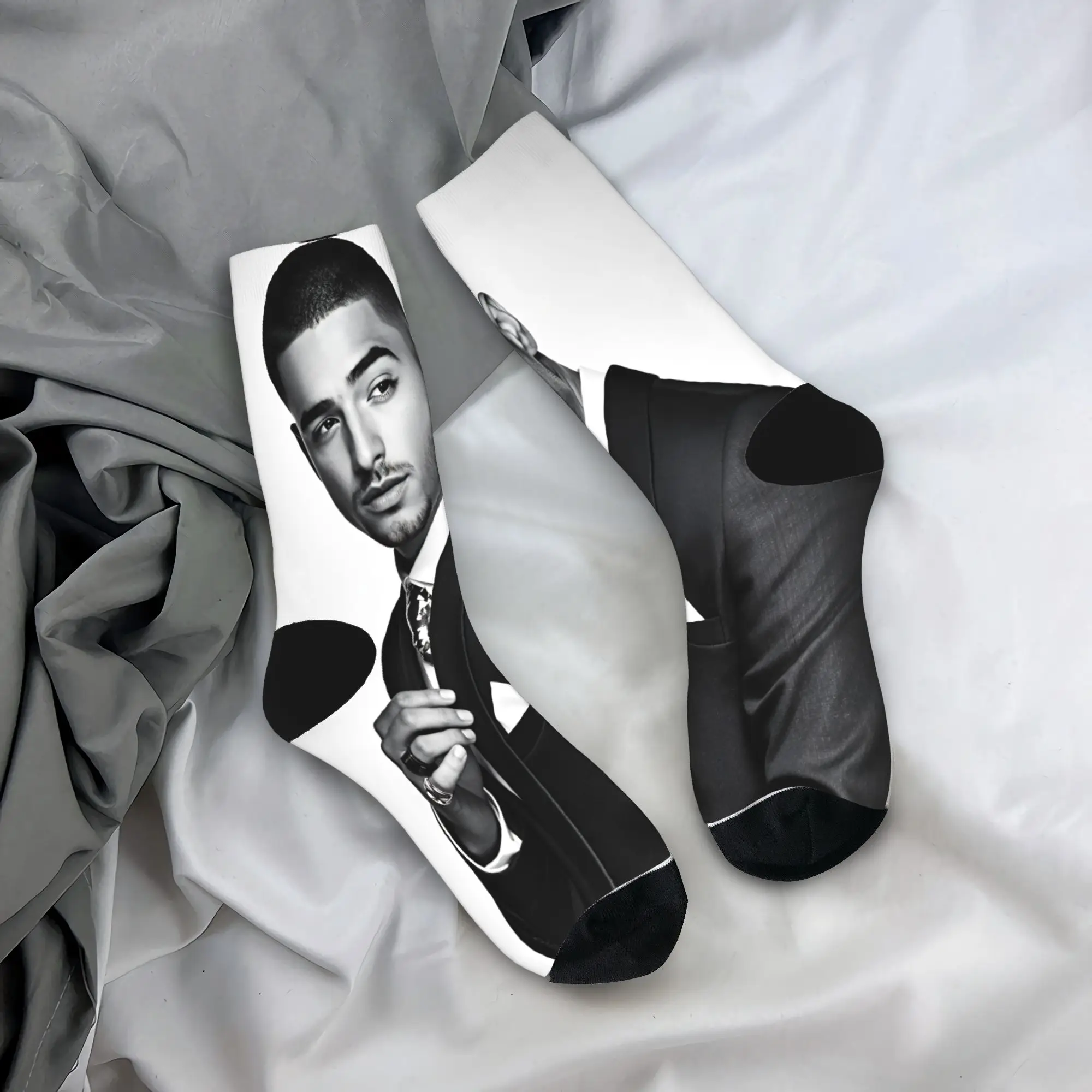 Women Men Socks Maluma Rapper  Stockings Autumn Trendy High Quality Socks Printed Climbing Non-Slip Socks