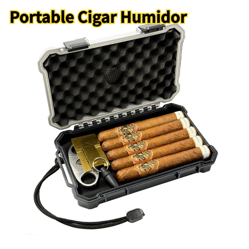 

Хьюмидор для сигар Портативная увлажняющая коробка Водонепроницаемый пластиковый роскошный хьюмидор