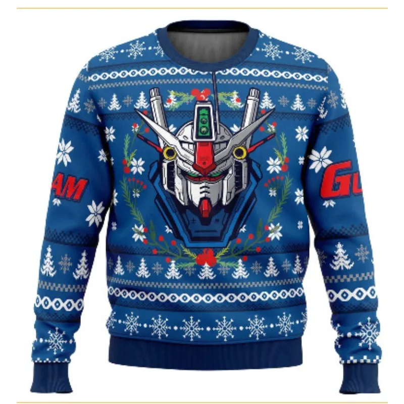 

Толстовка с круглым вырезом и принтом из серии Transformationed Christmas Series, имитация вязаного свитера, декоративная, для повседневного использования