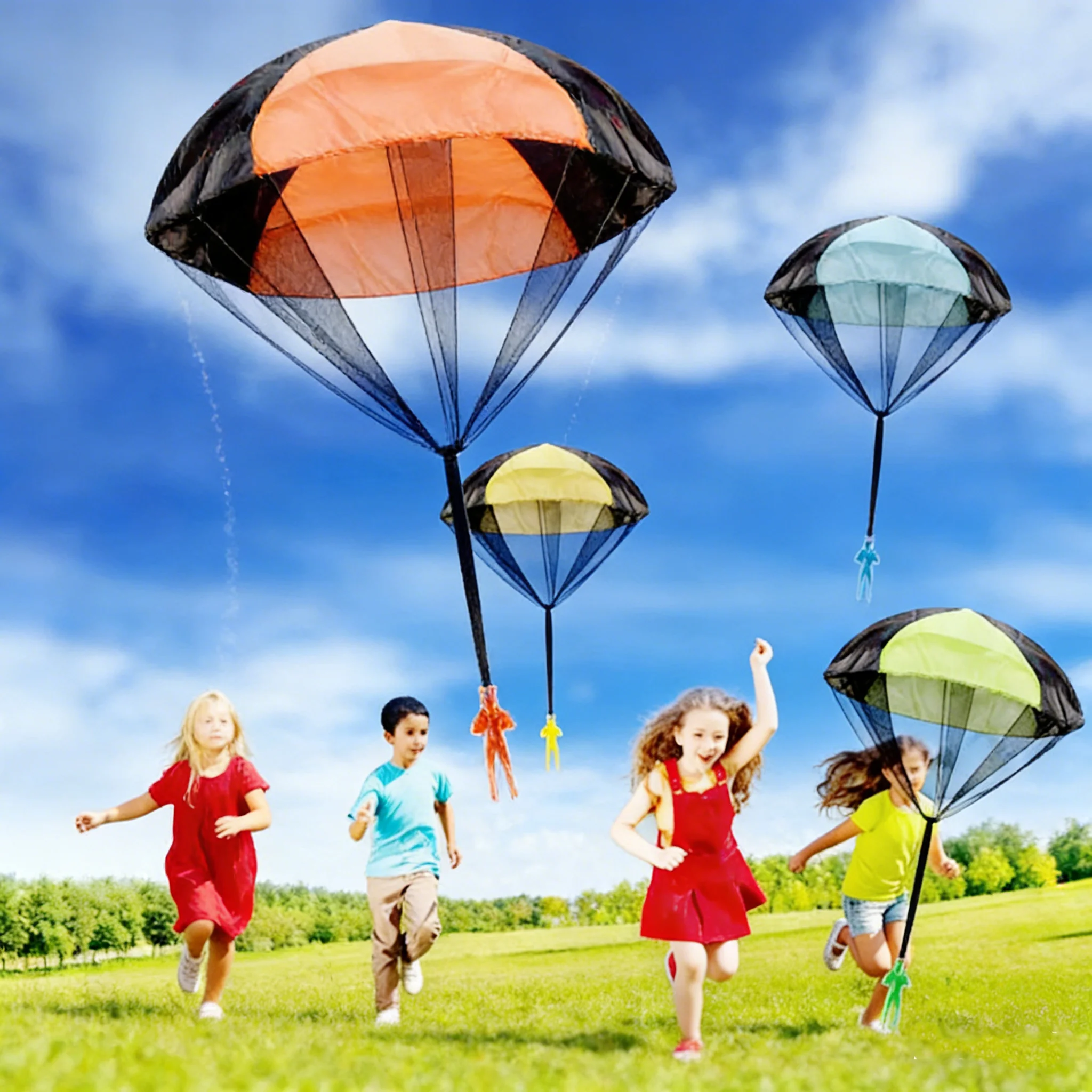 Hand Throwing Parachute Toy Outdoor Flying Parachute Men with Mini Soldier Toys Boys and Girls Children Gifts Flying Parachute