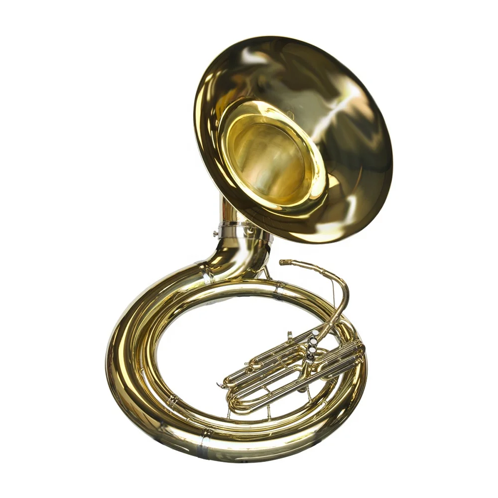Sousaphone de latón de alta calidad JYSS8000, instrumentos de marcha de trompeta, nivel maestro, tono lacado dorado BB
