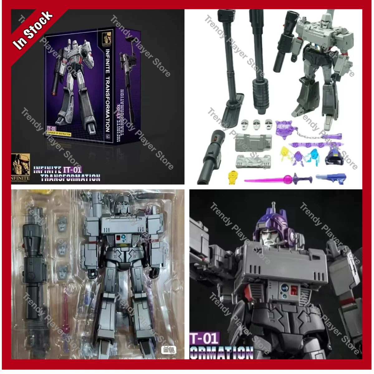In Stock BMB Transformed G1 Decepticon MGTron IT01 Emperor of Destruction Pistol KO MP36 Boys Collectible Action Figure Toy