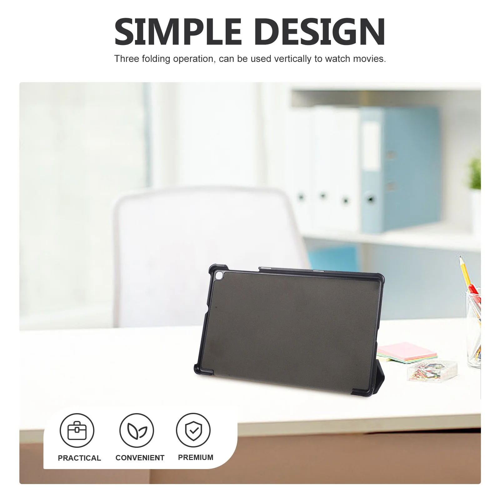 

Trifold Case for 10.1 Inch Professional Design Full Access Protective Tablet Cover Black