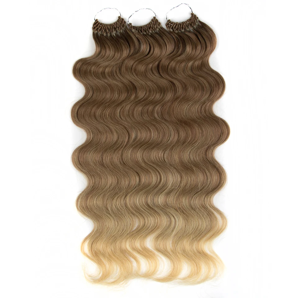 Bella Body Wave Crochet Hair 22 Inch Soft Long Synthetic Hair Braids Natural Wavy Ombre Brown Blonde Loose Wave Hair Extensions