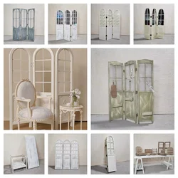 1/6 Miniature Furniture DIY Doll House Decoration Accessories Wooden Screen 1/12 Single Sofa Coffee Table Bedroom Scene Bjd Doll
