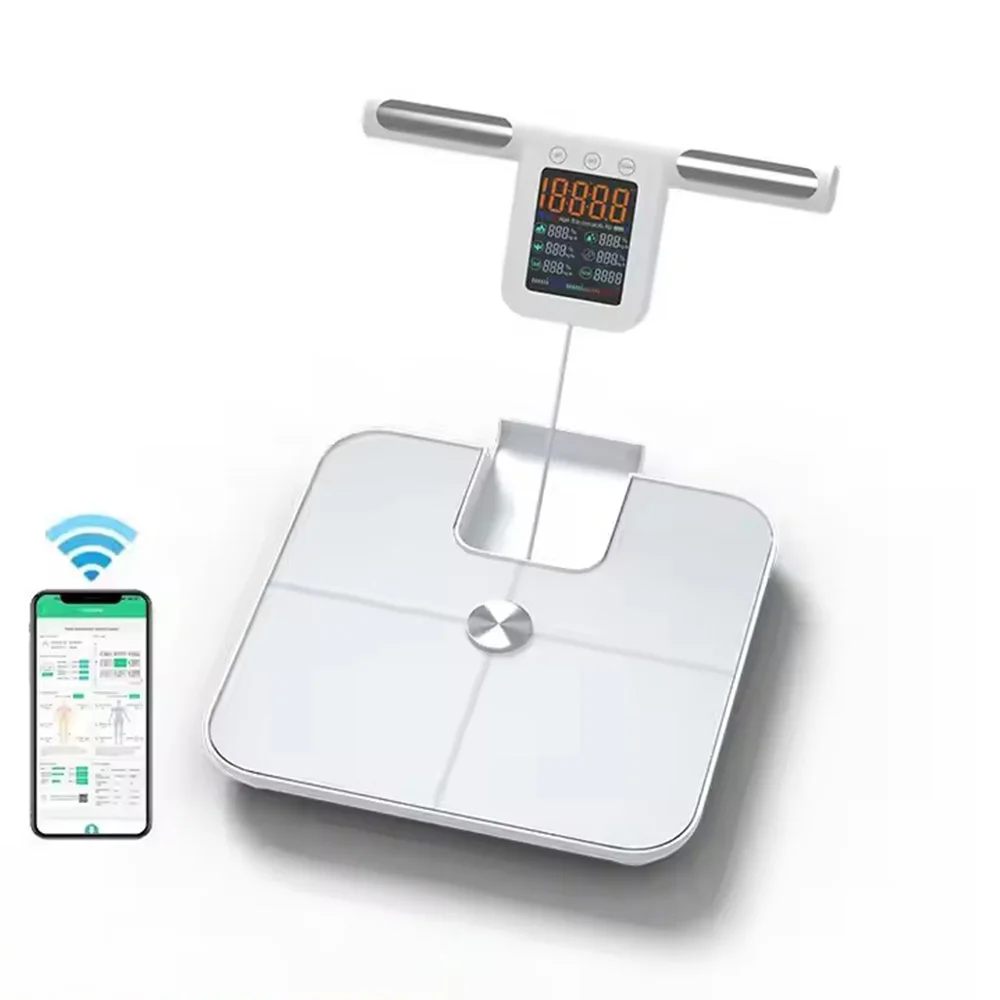 Weight Scale for Body Fat with Handle, 24 Precise Body Biological Analyzer, Digital Bathroom Weighing Bluetooth Scale