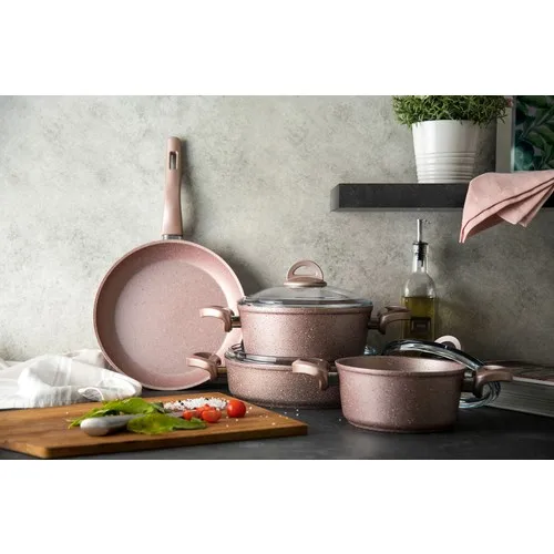 Emsan Premium Granite 7 Piece Golden Pink Cookware Set