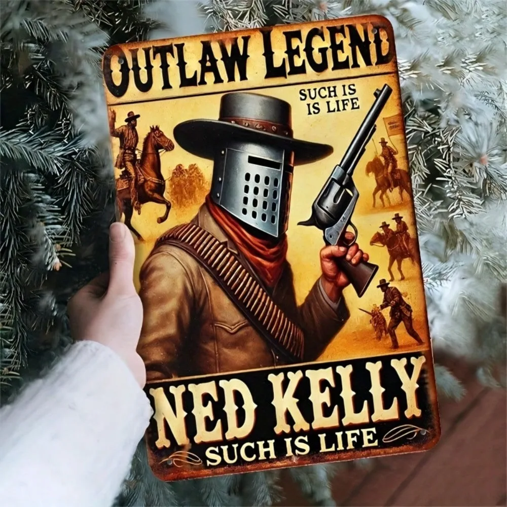 

Ned Kelly Vintage Tin Sign, Retro Metal Wall Art For Kitchen Bar Office Home Decor