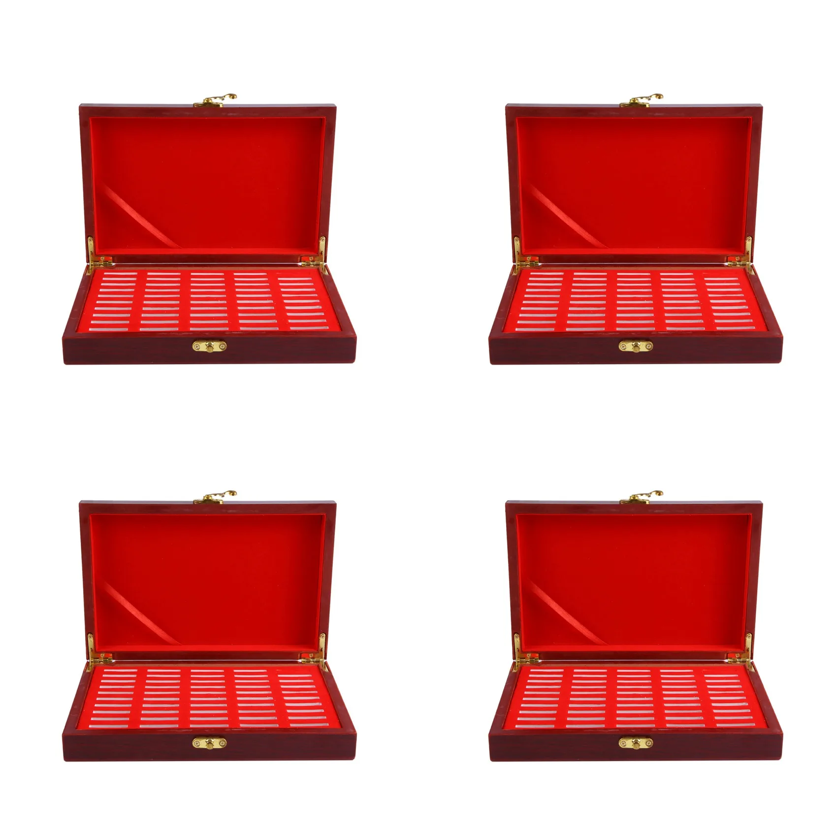 

ABAH-200 Pcs Wood Coin Protection Display Box Storage Case Holder Round Box Commemorative Collection Box