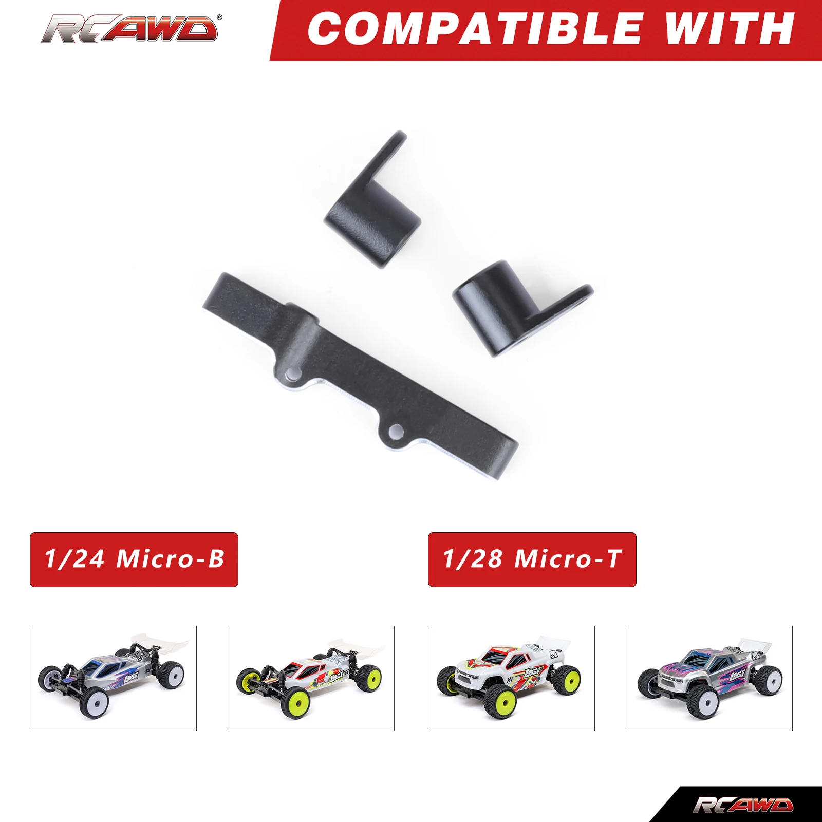 RCAWD for Micro-B Aluminum Drag Link Set for Losi 1/24 Micro-B LOS00007 1/28 Micro-T LOS-1392 Steering Linkage Assembly Upgrades