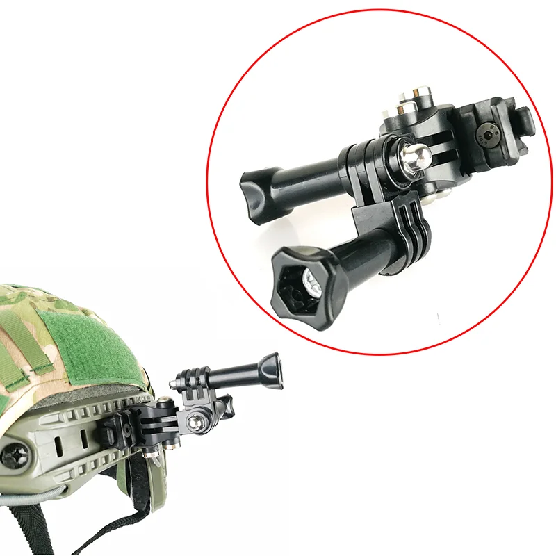 1PC Side Rail Mount For GoPro Hero1/2/3/4/5/6 Action Camera Multi‑Angle Adjustable Holder Compatible with FAST Helmet 20mm Rails