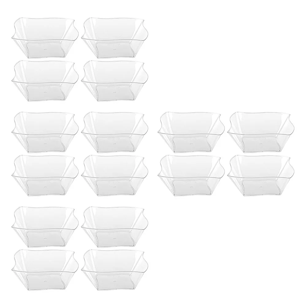 

48pcs Plastic Plates Transparent Yogurt Cups Disposable Dessert Storage Polystyrene Cake Serving Party Supplies Kitchen Bar