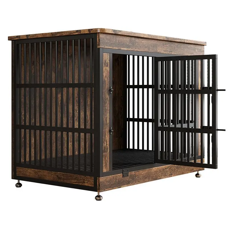 Dog crate for large dogs with storage table and toilet pet cage thickened and thickened pet