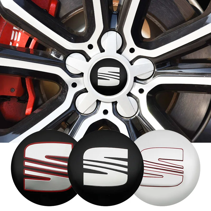 4pcs 56mm 60mm 65mm Car Styling Wheel Center Hub Caps Stickers Badge For Seat FR+ cupra Leon 2 mk2 mk3 5f Ibiza Altea Alhambra