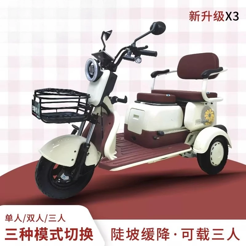 Electric tricycle women's household small pick-up and drop-off children three-wheeled battery car elderly scooter with shed