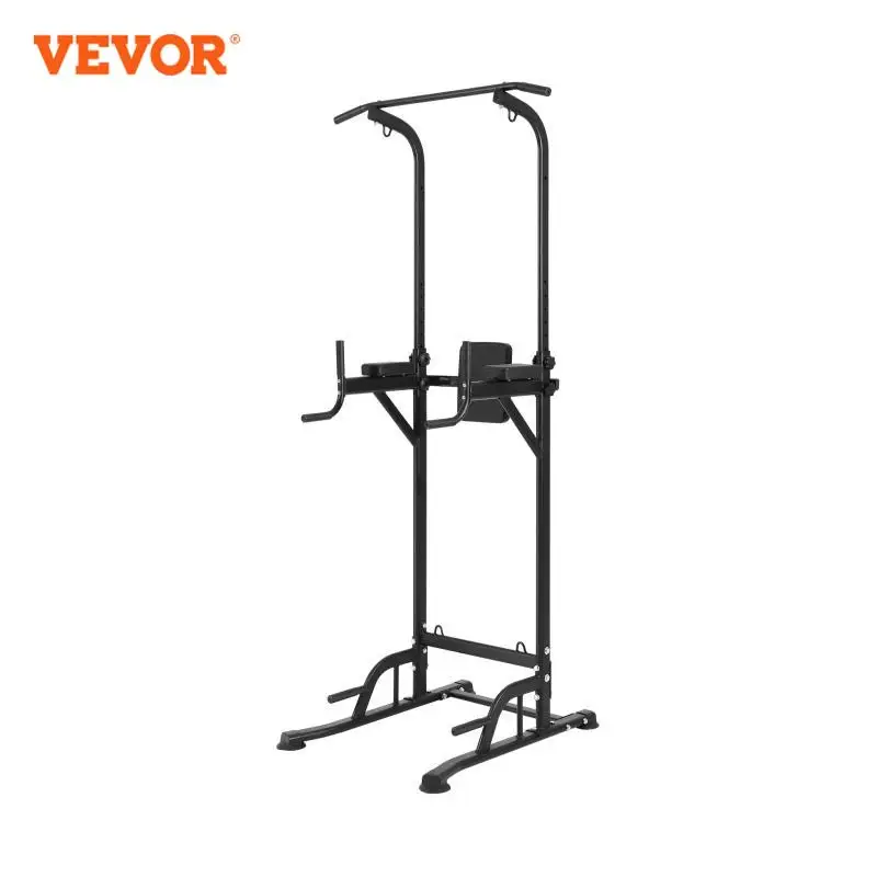 VEVOR Power Tower Dip Station 10-Level Height Adjustable Pull Up Bar Stand Multi-Function Home Gym Strength Training Equipment