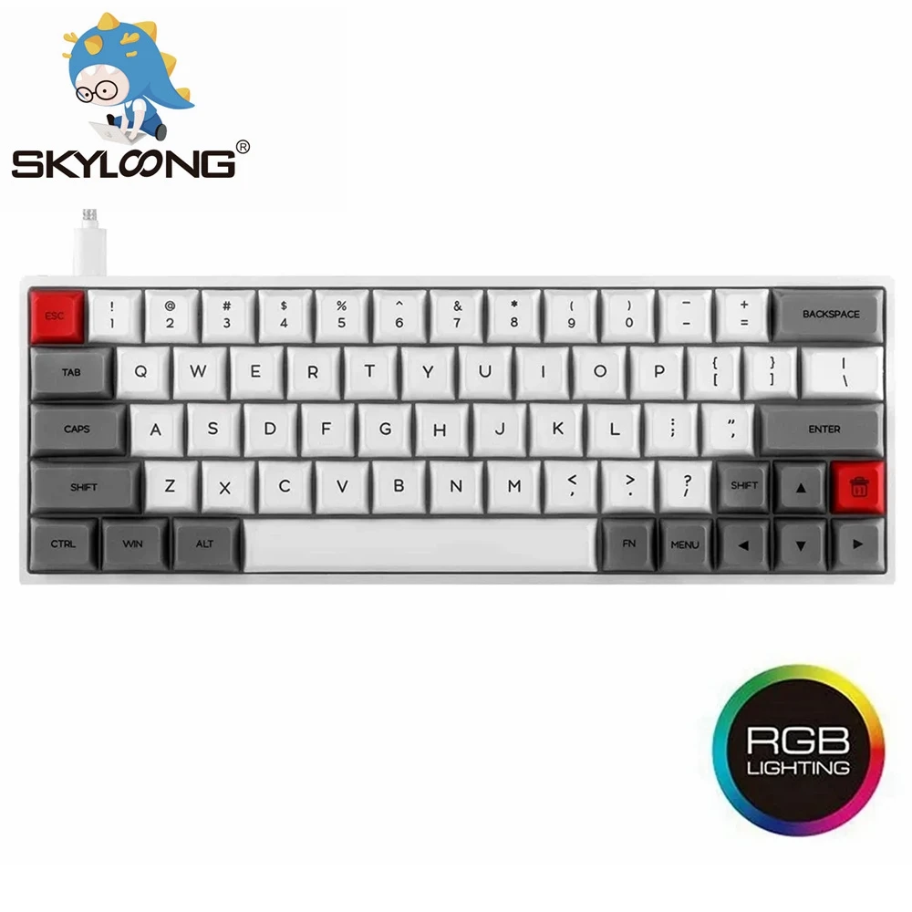 

SKYLOONG SK64 64 Keys Hot Swappable Mechanical Keyboard RGB Backlit PBT Keycaps Arrow Key IP6X Win/Mac Gateron Optical Keyboards