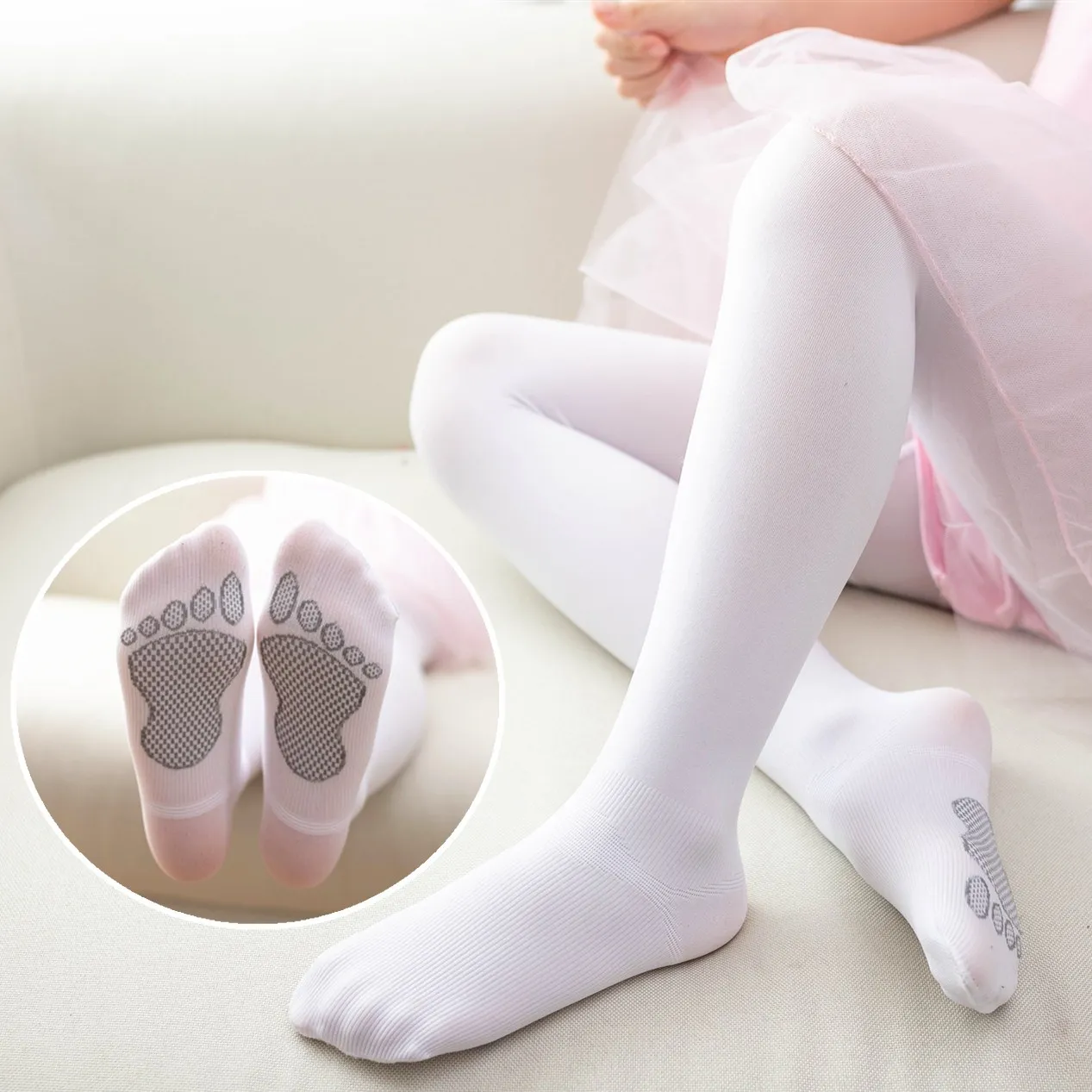 

Spring Autumn Korean Cute Cartoon Small Feet Bottomed Pantyhose Velvet Non-slip Tights Socks for Girl Kids Cheap Stockings Stuff