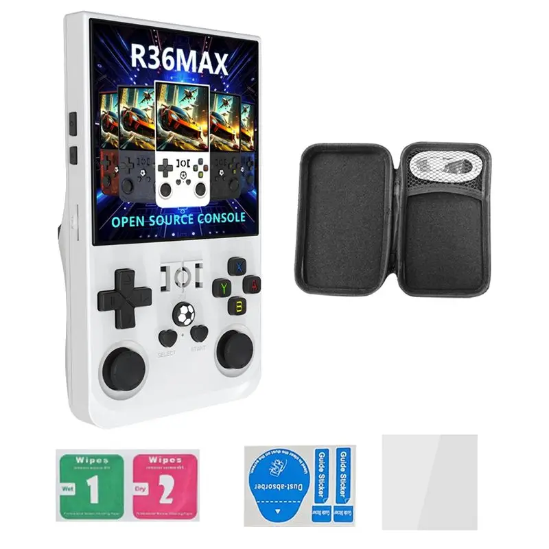 

B68A R36MAX Retro Handheld Game Console 128GB 4.0Inch IPS Screen Portable Pocket Video Player Supports 30+ Emulators A