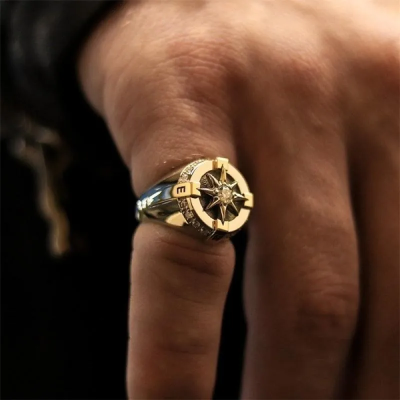 Mens Jewellery Rings for Men Gothic Stainless Steel Ring Gold Color Fidget Ring Vintage Indian Jewelry Mens Rings Anillo Hombre