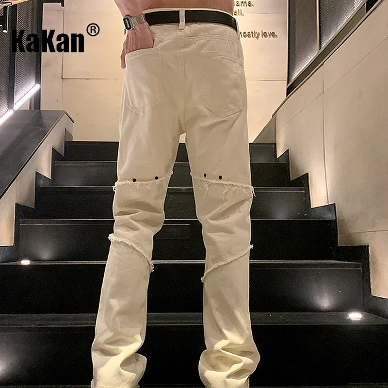 Kakan-nuovo Design di nicchia con un sottile Denim svasato per uomo, pantaloni dritti Slim retrò High Street K24-XTD988