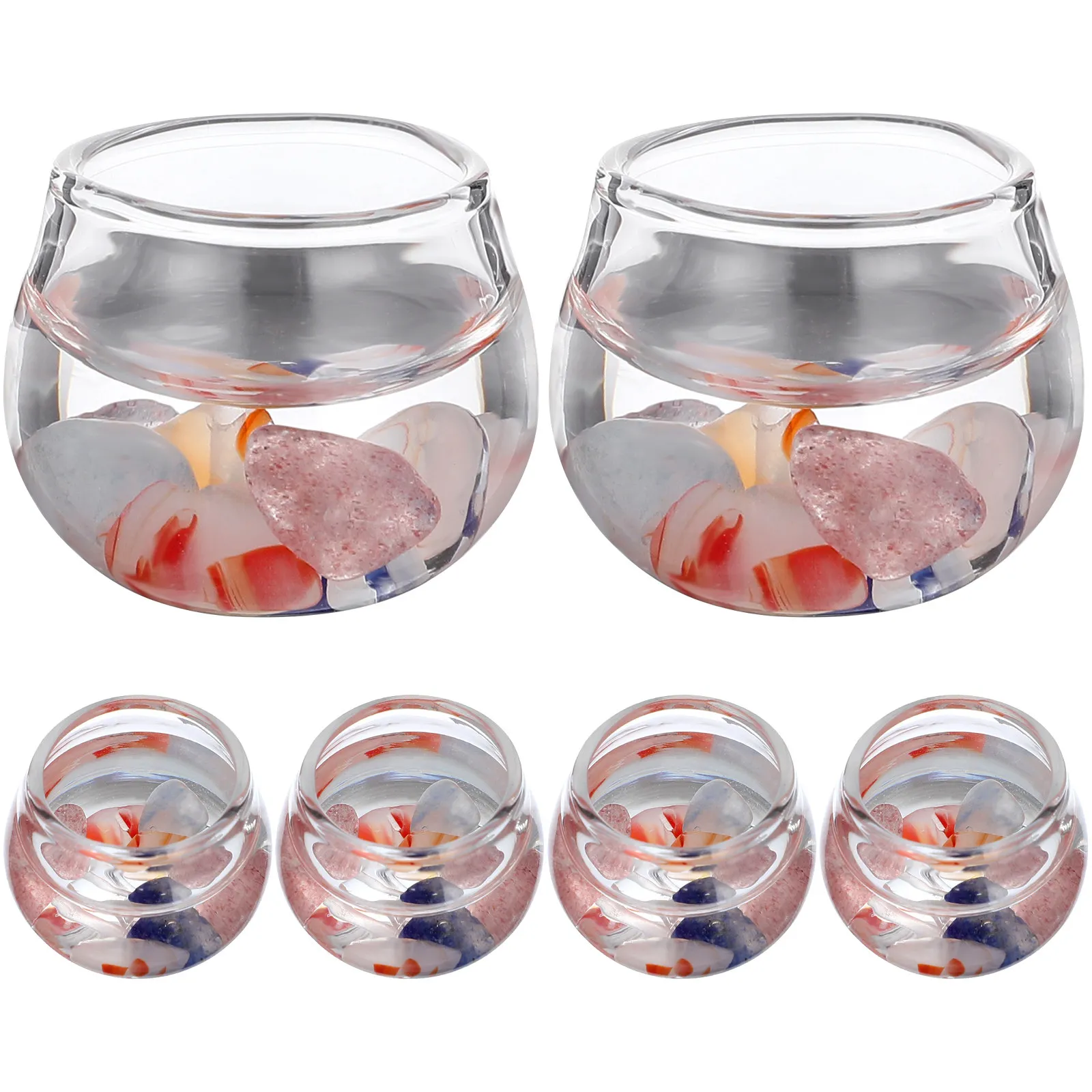 

6Pcs Miniature Glass Fish Bowls Realistic Tiny Fish Tanks for Mini House Decor Miniature Scene Accessories Mini House Decoration