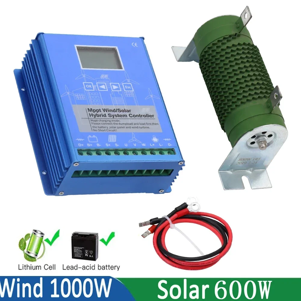 

1000W MPPT Wind and Solar Hybrid Charge Controller 600W Wind and 400W Solar 12v 24 48V 2000w 3000w Windkraftanlage