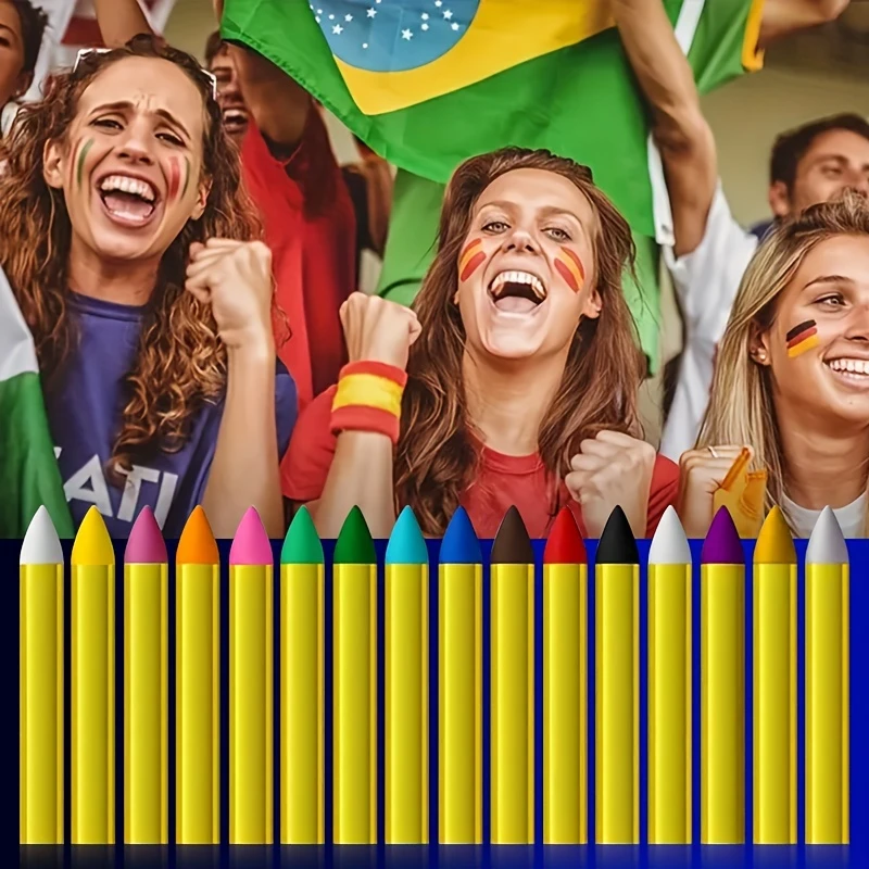 Pastelli per viso e corpo da 16 colori, bastoncini per trucco, trucco per pittura vibrante non tossico, kit di pastelli artistici per pittura viso e corpo per festival