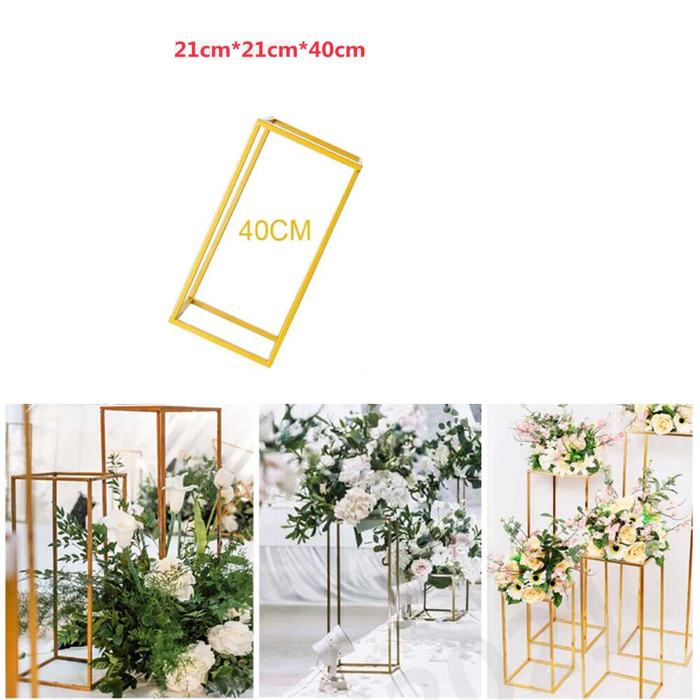 40/60cm Metal Geometric Stand Flower Vase HolderParty Wedding Centerpieces UK