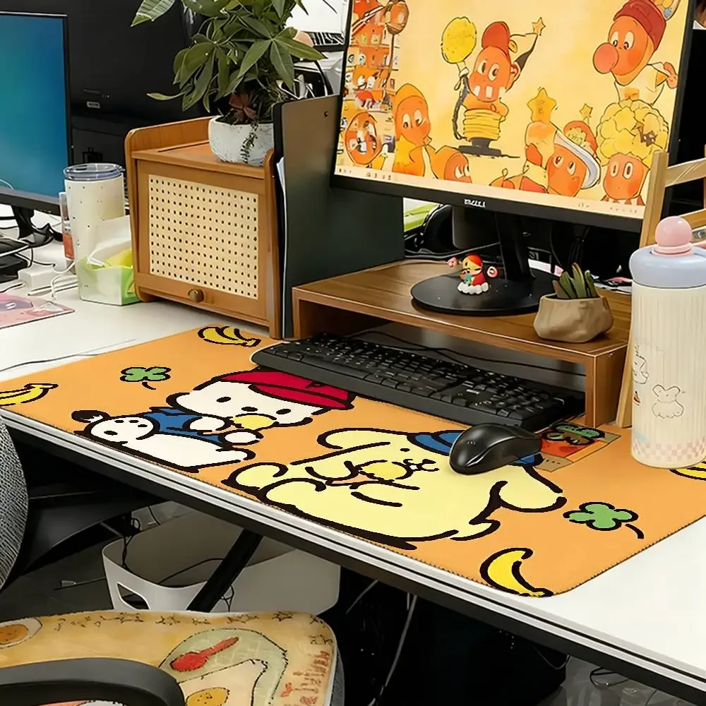 P-Pompompurins Pochaccos Mouse Pad Computer Mat Deskpad Laptop Keyboard Mat Office Large Landscape Mousepad