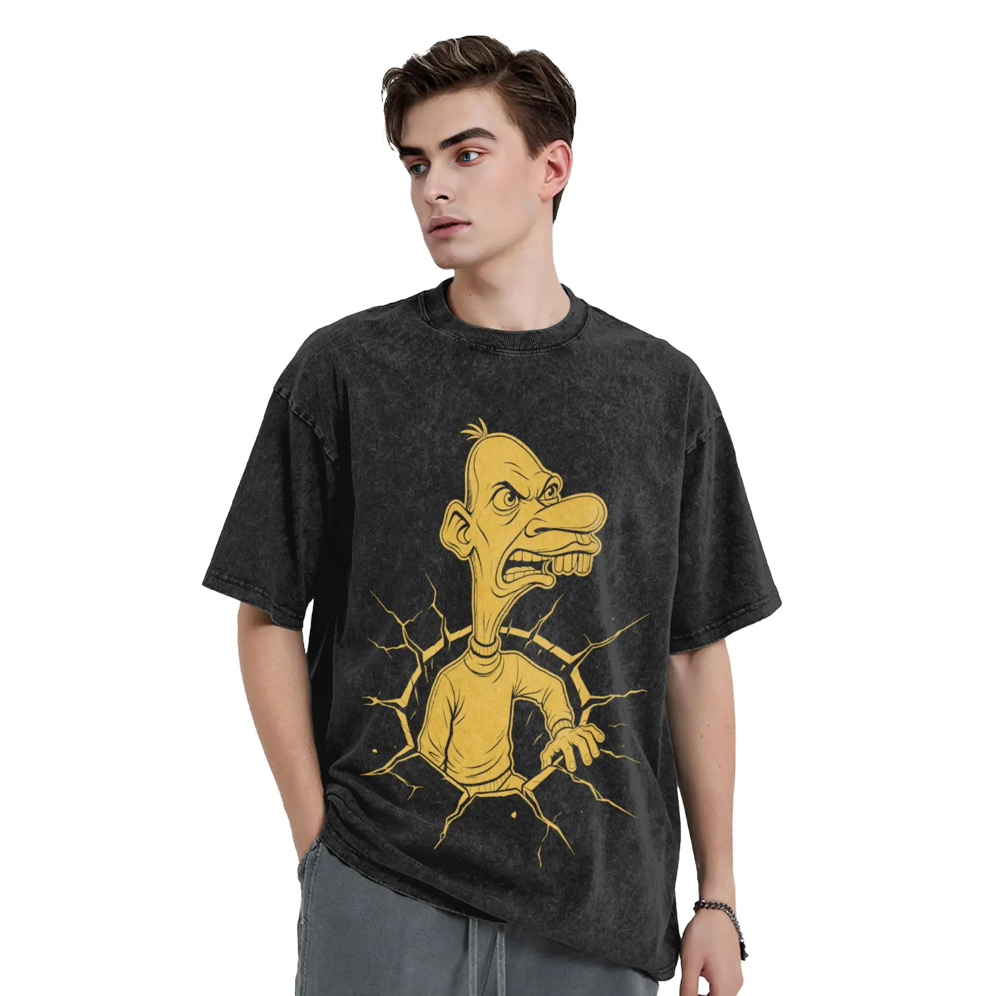 Neegy Meme Shirt Funny Internet Brainrot Humor Gen Z Washed T Shirt Streetwear T-Shirt  Tees Tops for Men Oversize Summer