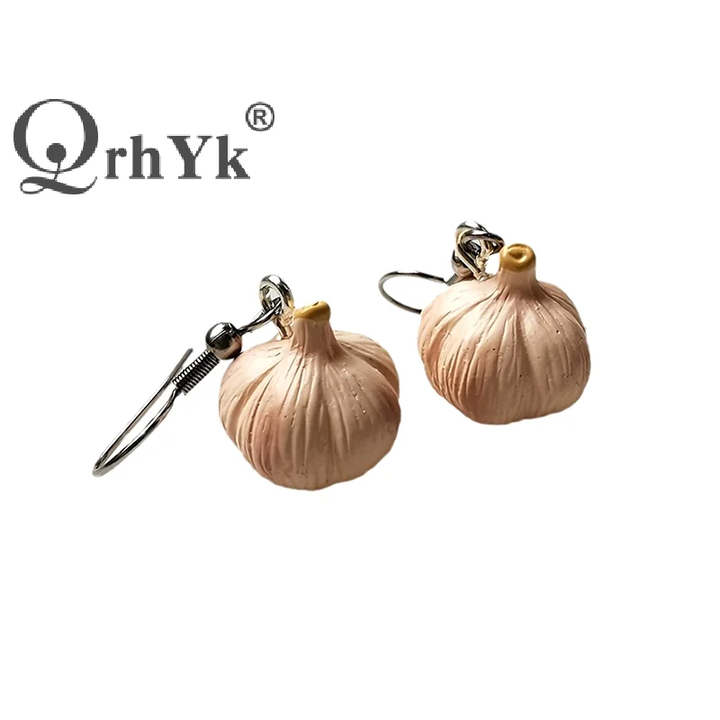 1Pair Funny Novelty Garlic Earrings Cute Personality Dangle Earrings For Women Girls Simulated Garlic Earrings Accessories Gifts