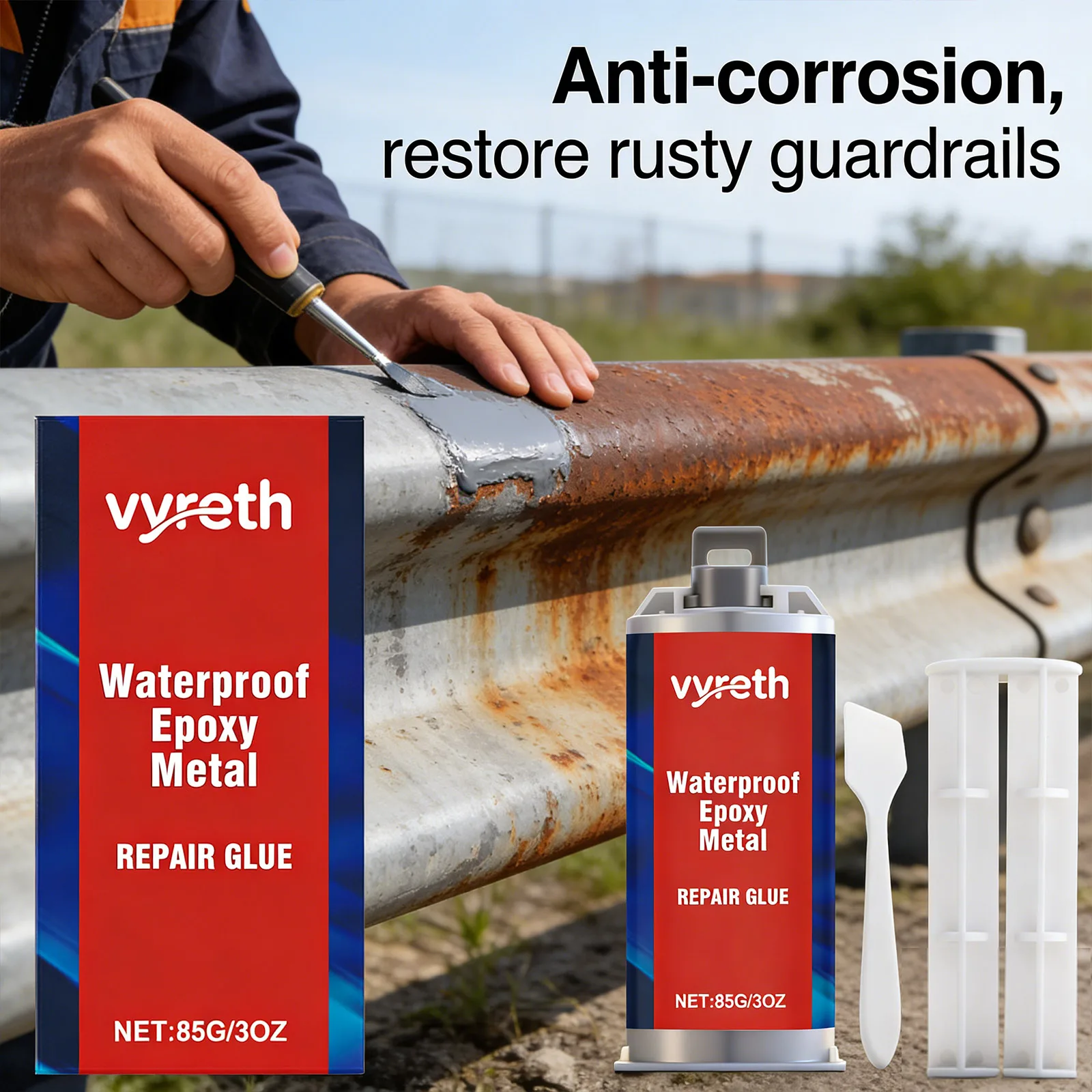 Stainless Steel Metal Sealant Repair Cracks Long-Lasting Waterproof High Temperature Resistance Durable Epoxy Metal Repair Glue