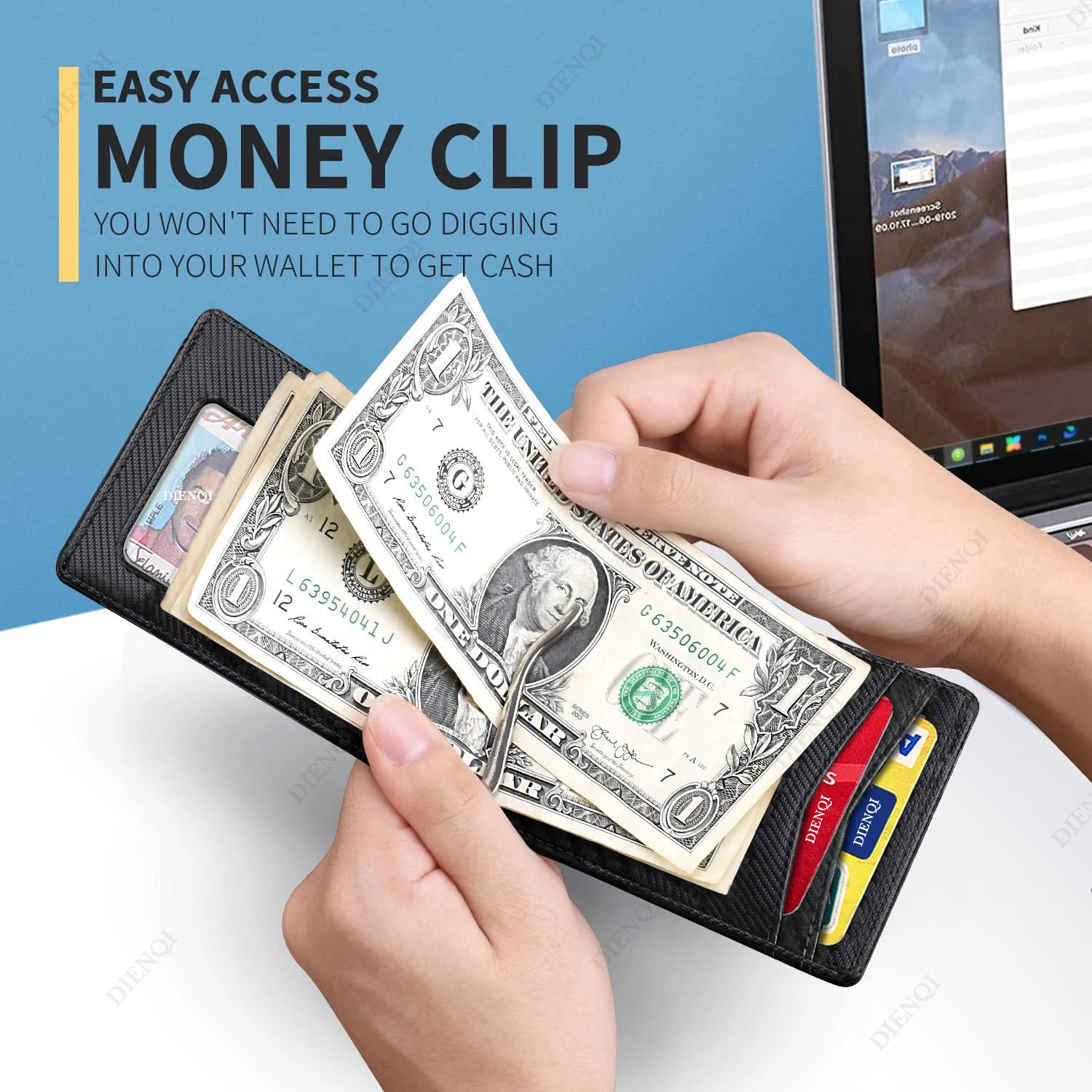 Rfid Carbon Fiber Men Wallets Man Card Holder Money Bag Slim Thin Mini Wallet Male Small Short Purse Black Walet Billfold Vallet - view 5