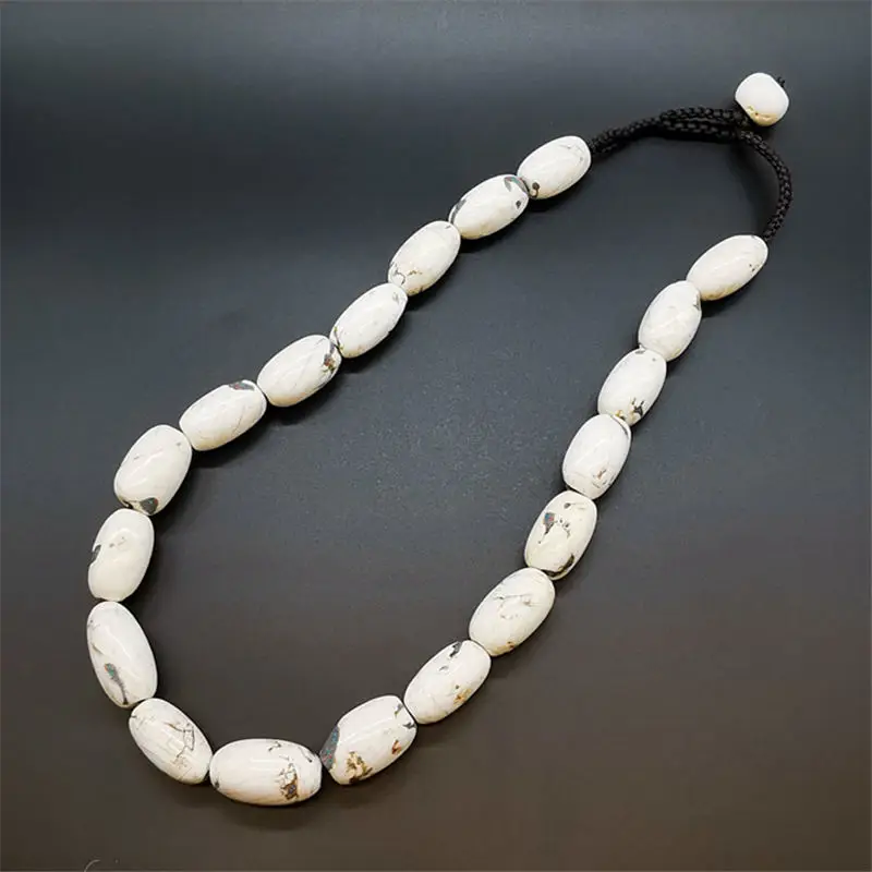 Old Conch Shell Big Oval Beaded Strand Necklaces from Himalayan TNL254