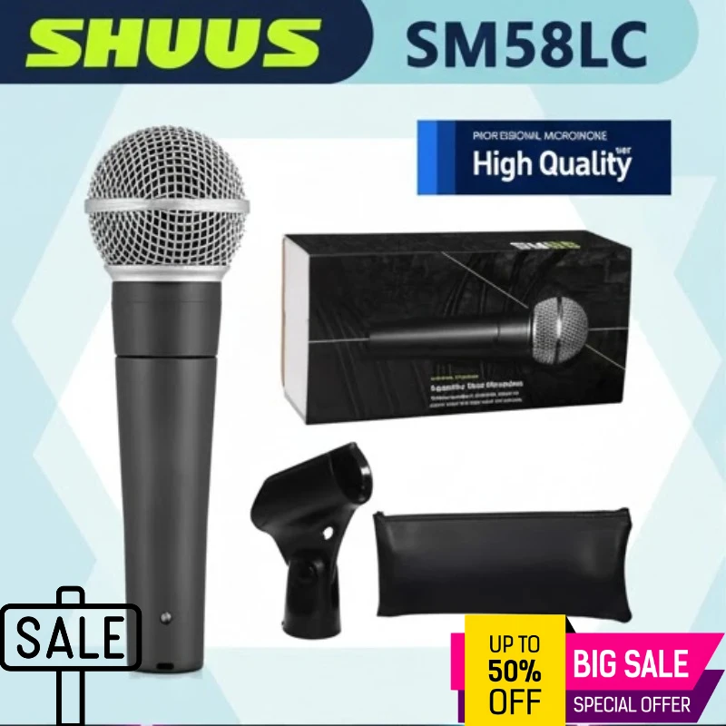 Micrófono SM58LC SM58S de metal con cable, micrófono dinámico cardioide SM 58 para karaoke, canto en vivo, presentaciones en escenario