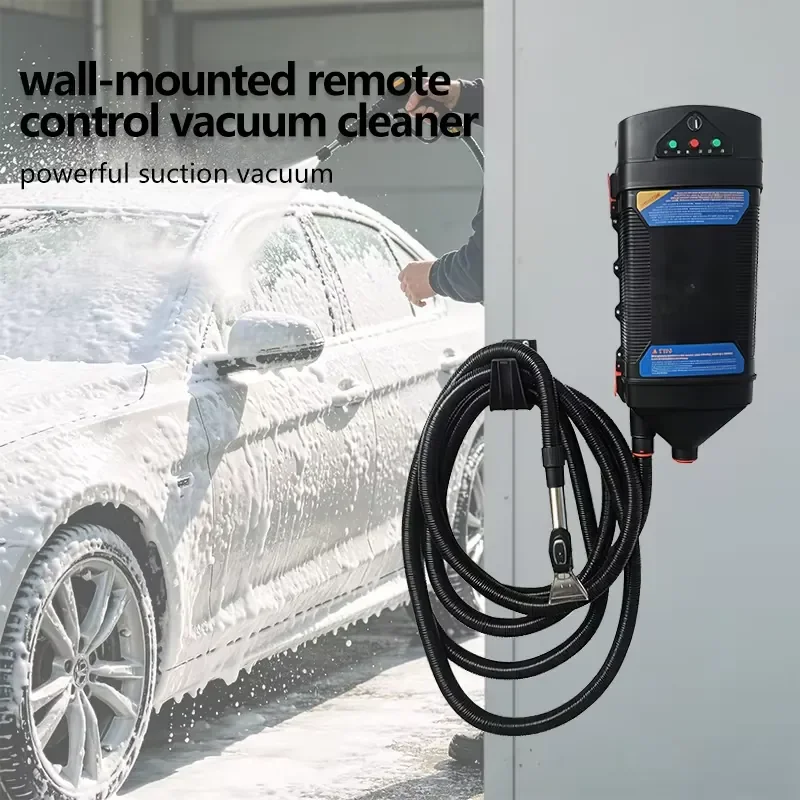 Wand-Controlled Remote Wet Dry Car Vacuum Cleaner, Auto Detailing Carpet Extractor with Handle Control