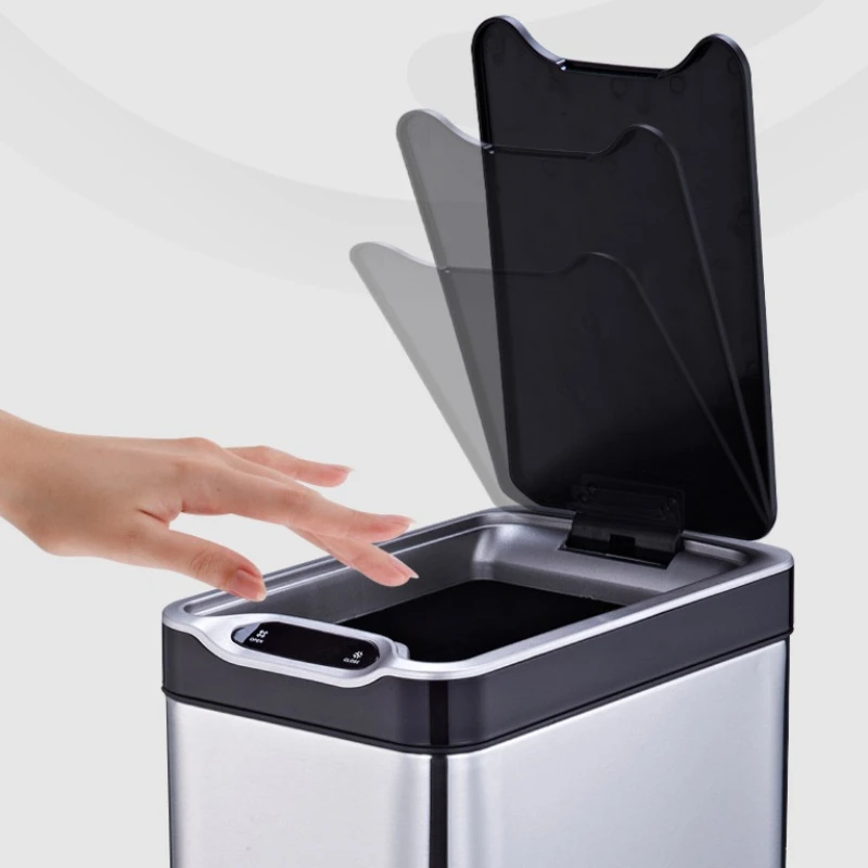 

20L Stainless Steel Automatic Sensor Trash Can Narrow Rectangular Design for Home Kitchen Bathroom