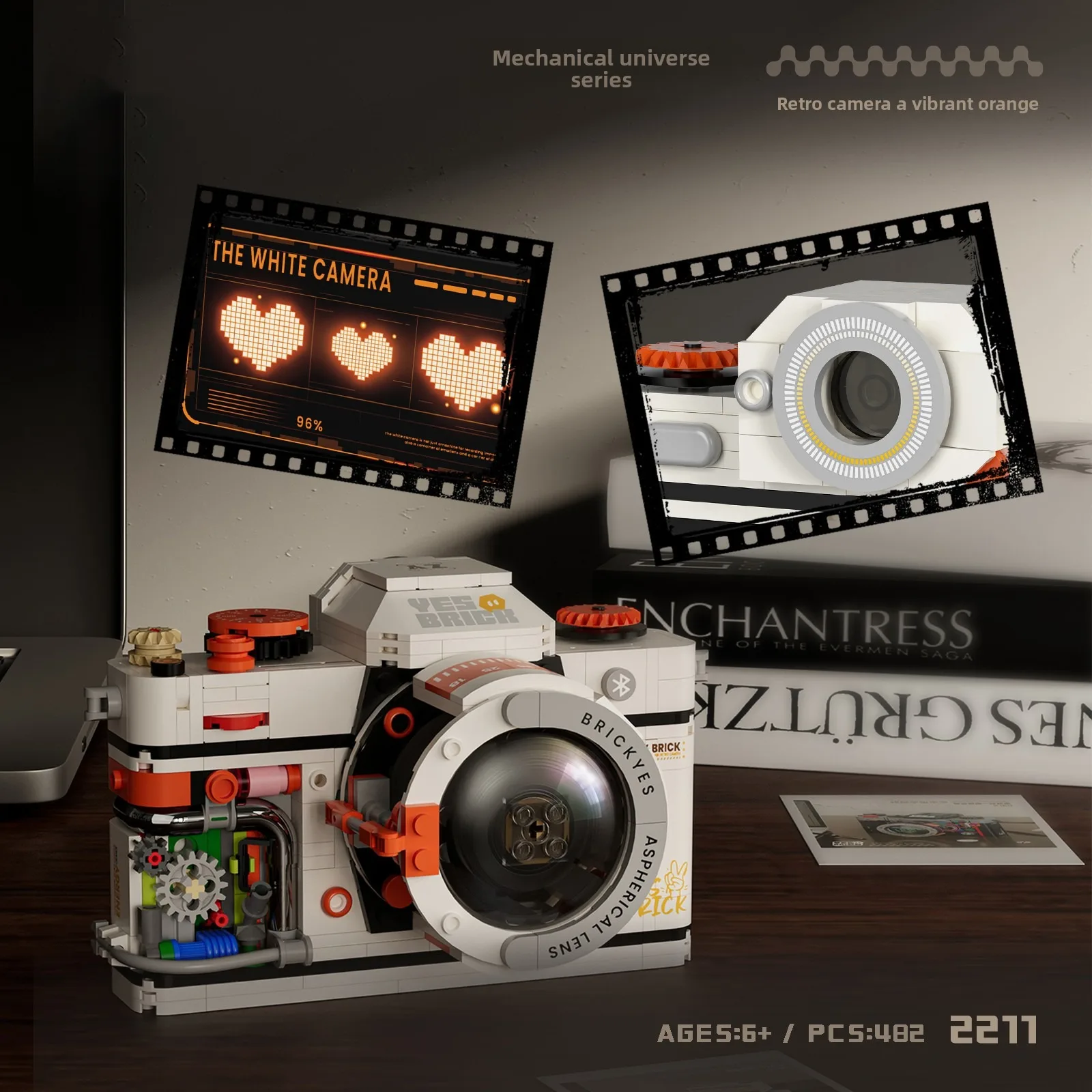 سلسلة كاميرا ريترو جديدة ذات جزيئات صغيرة لتزيين سطح المكتب للأطفال، مجموعة ألغاز، صندوق هدايا مكعبات البناء