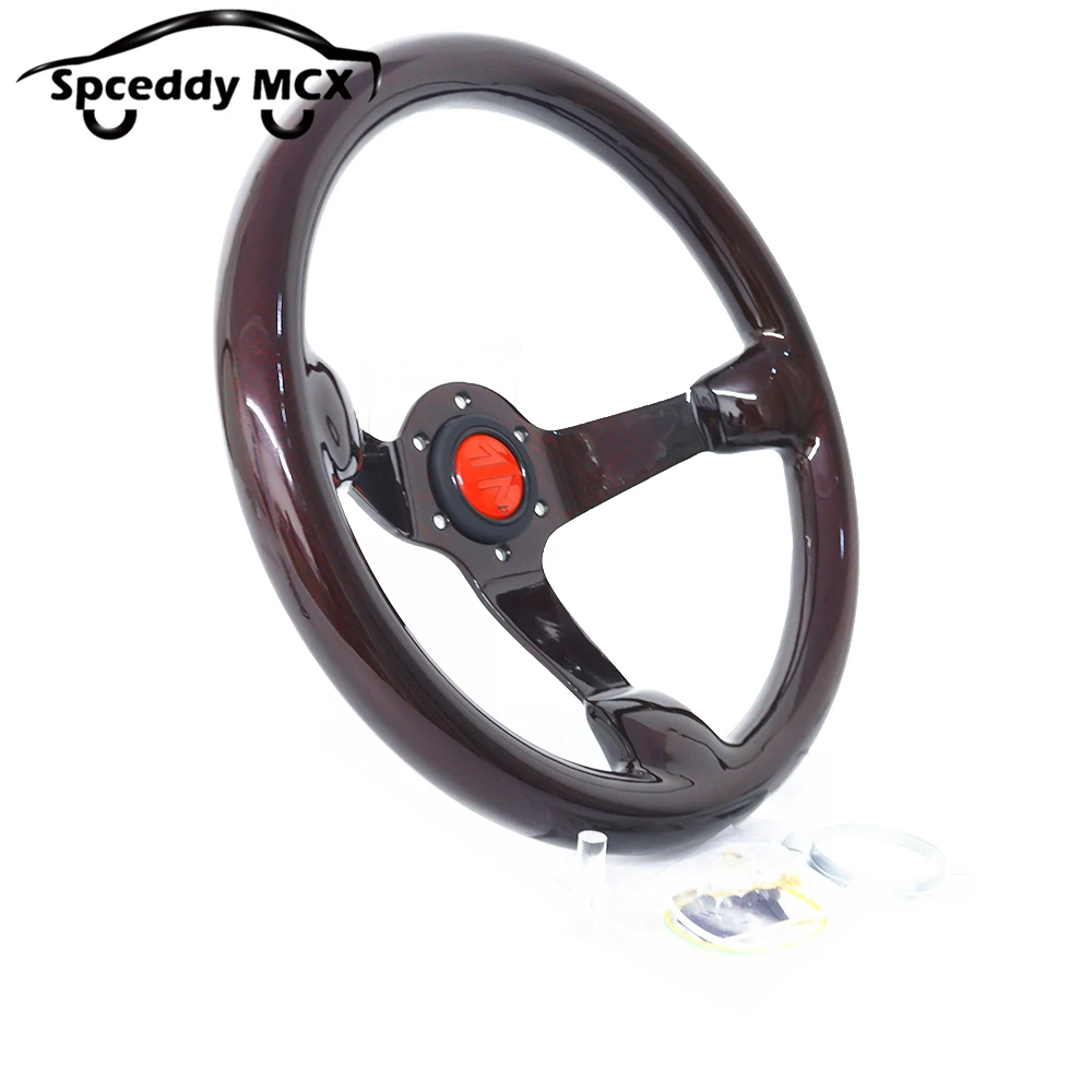 Spceddy MCX Racing Full Carbon Fiber Steering Wheel 14inch 350mm Deep Dish Motorsports Dirft Competitive Spirit For LOGO