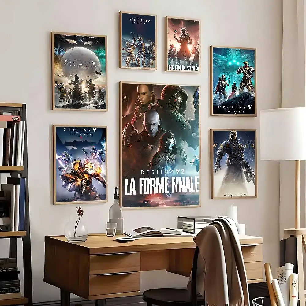 Póster del juego D-Destiny 2, carteles adhesivos, pegatina de papel impermeable, decoración para el hogar, cafetería, Bar