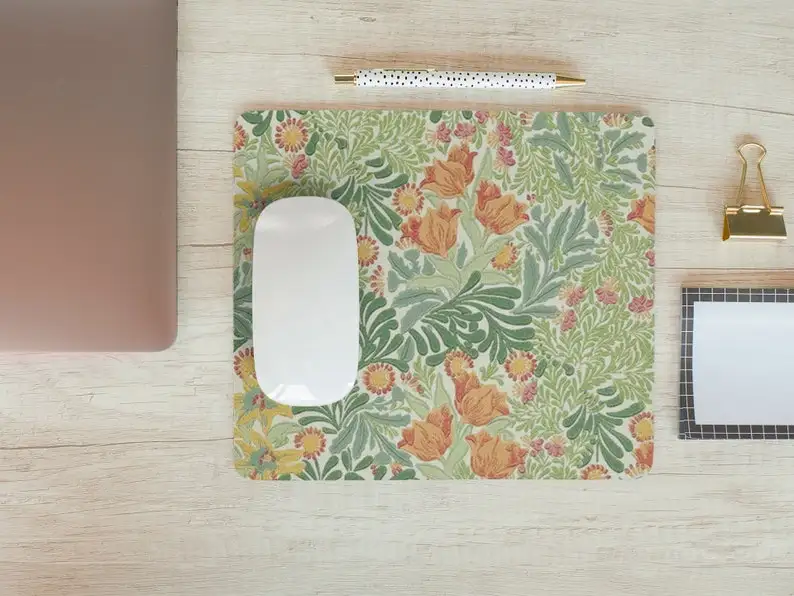 William Morris Bower Mouse Pad Morris Mousepad Floral Flowers Gamer Setup Decoration Desk Accessories Desktop Mouse Mat Setup