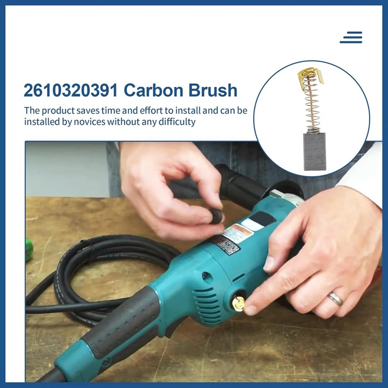 【Hot Cake】2610320391 Carbon Brush For 1619X08020 1619X07410 1619X01351 Compatible With HD77 - S77 CIR Saw (6/Pack)