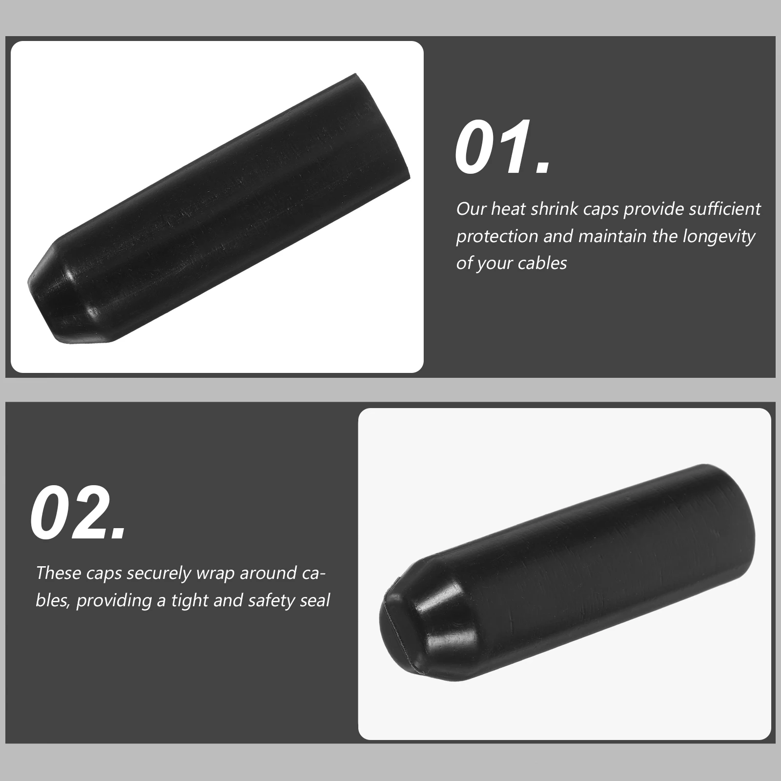 5Pcs Heat Shrink End Caps for Cable Insulated Wire Ends Secure Fit Protection Against Damage Shrink Wrap Wire Caps