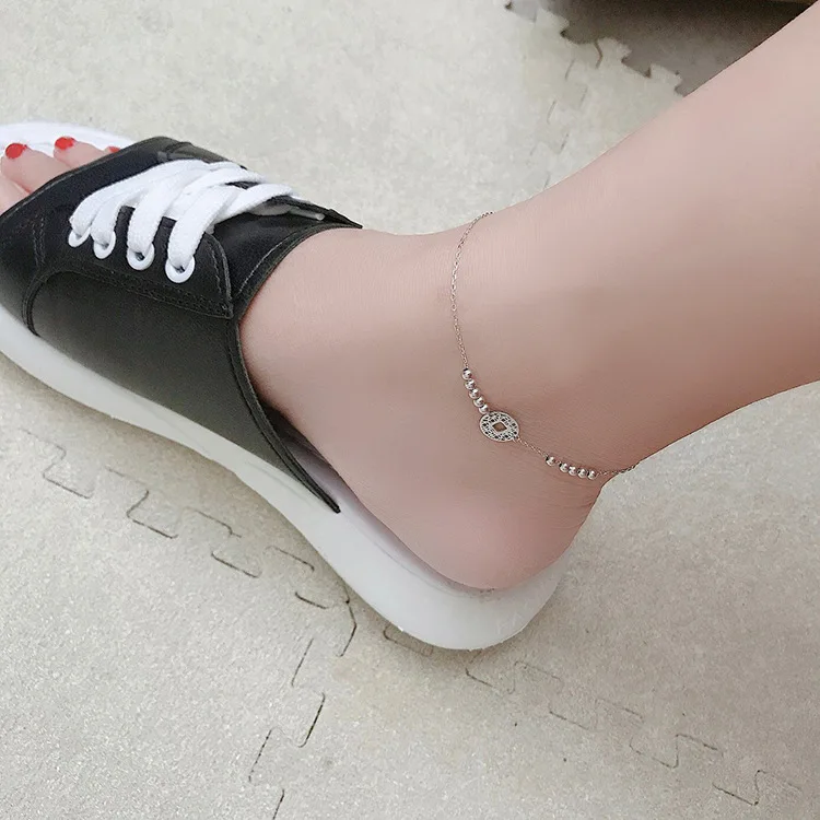 Simple Designer Fashion Quality Real 925 Sterling Silver Ankle Bracelet for Women Statement Anklet