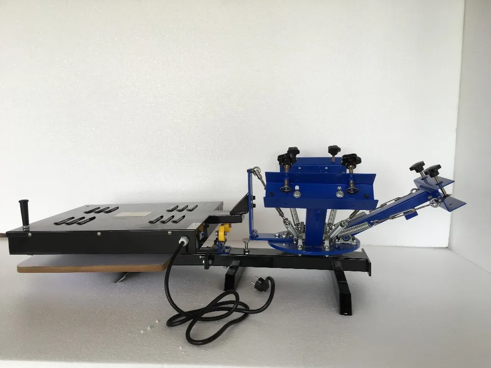 Rotary Mini 3 Color 1 Station Screen Printing Machine With Flash Dryer