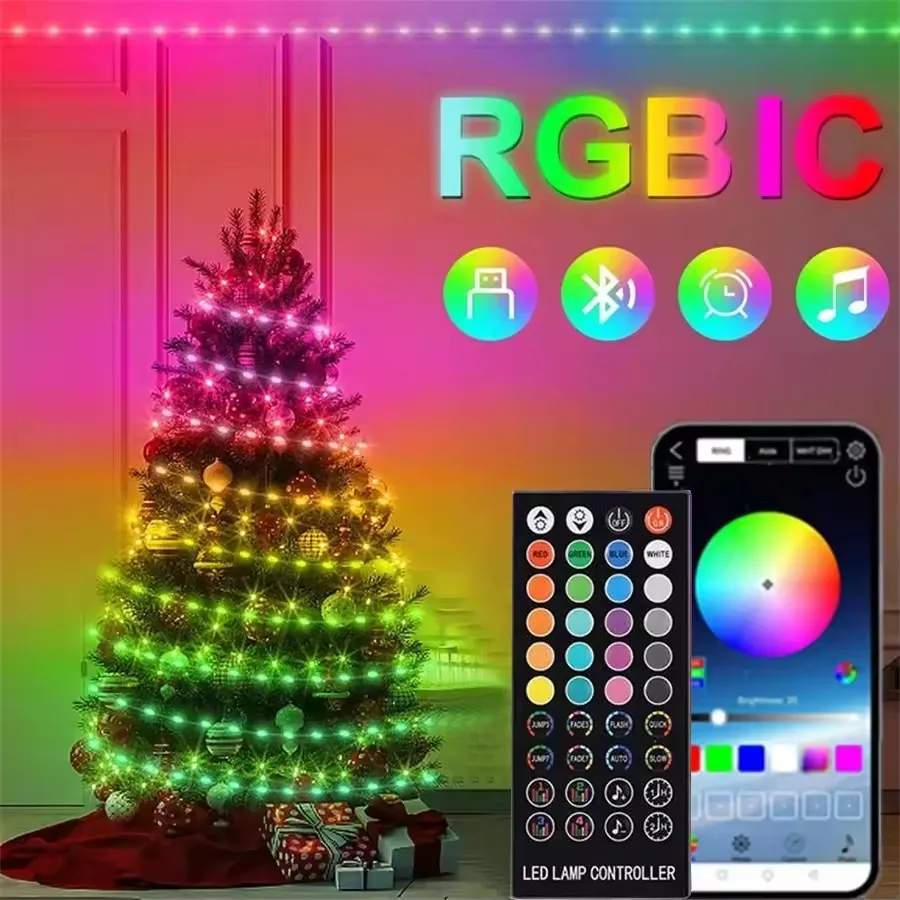 10m-20m-led-rgb-クリスマスフェアリーライト-12-照明モード防水ガーランドストリングライト屋外装飾用ホリデー照明