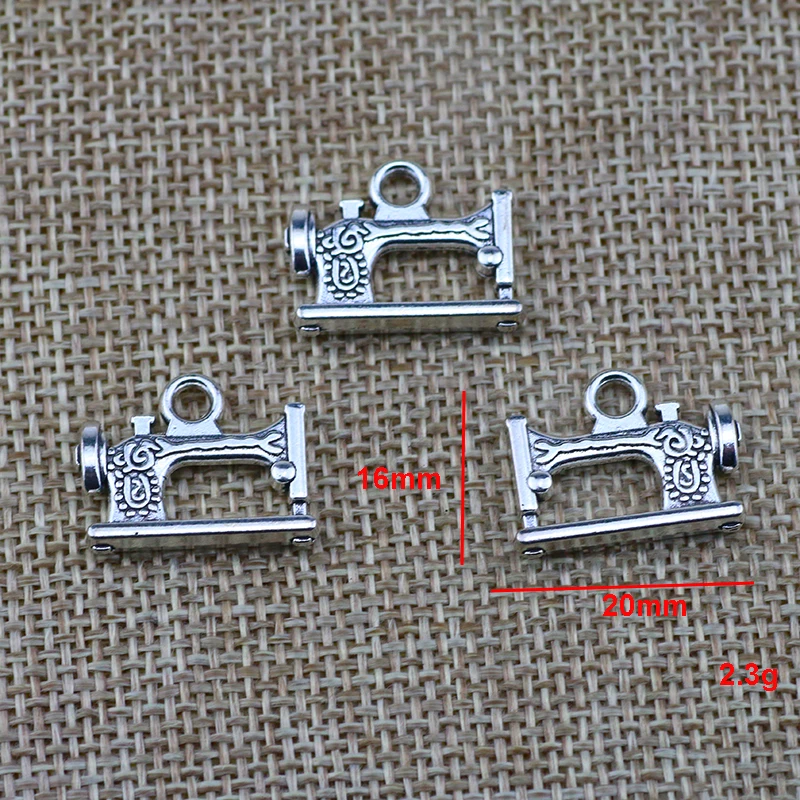 15pcs16x20mm Antique Silver Color Sewing Machine Charms Pendant For Jewelry Making DIY Jewelry Findings