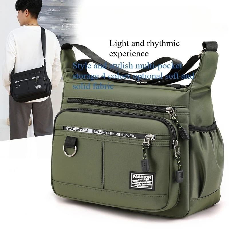 

Men's crossbody bag high-end business travel shoulder bag Oxford cloth large capacity wear-resistant waterproof multi-layer